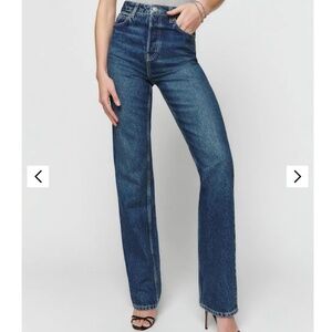 Reformation Cynthia High Rise Straight Jeans Blue - Size 28